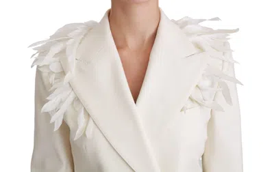 Dolce & Gabbana Elegant White Double Breasted Blazer Jacket In White