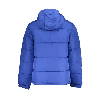 Fila Chic Blue Hooded Jacket With Sleek Print In Blue