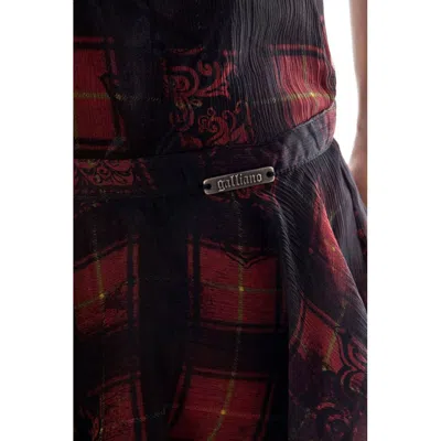 John Galliano Chic Silk-blend Short Skirt With Side Zip In Black