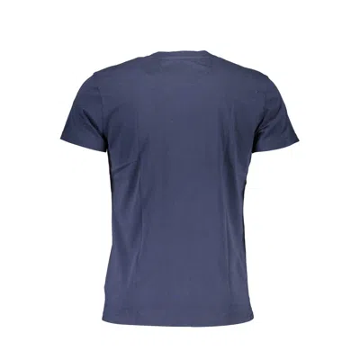 La Martina Elegant Crew Neck Cotton Tee With Embroidery In Blue