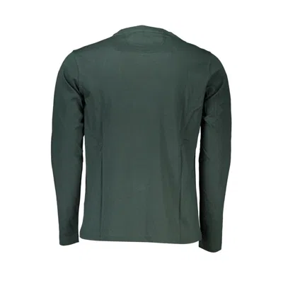 La Martina Elegant Green Embroidered Crew Neck Cotton Tee In Green