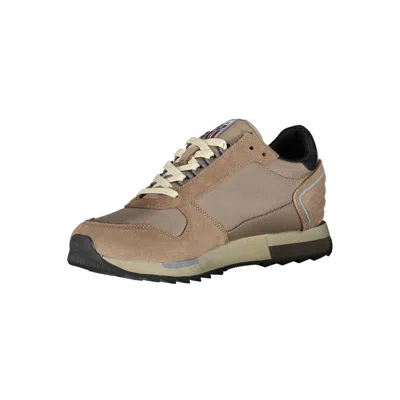 Napapijri Brown Contrast Lace-up Sneaker In Brown