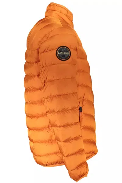 Napapijri Orange Polyamide Men Jacket In Orange