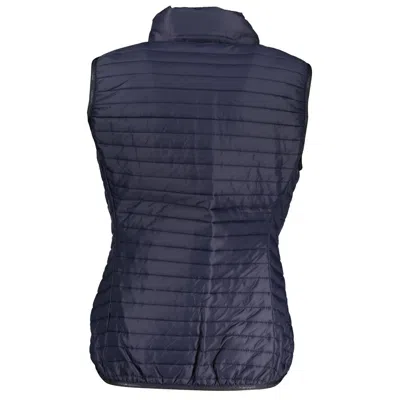 Napapijri Chic Sleeveless Zip Vest With Contrast Women's Details In Blue