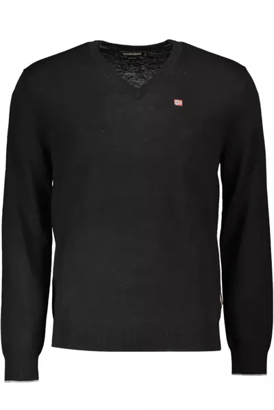 Napapijri Man Sweater Black Size Xxxl Wool In Black