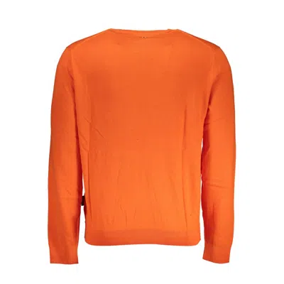 Napapijri Pink Long Sleeve Crew Neck Cotton Sweater In Red