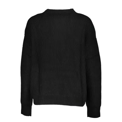 Patrizia Pepe Chic Turtleneck Sweater With Contrast Accents In Black