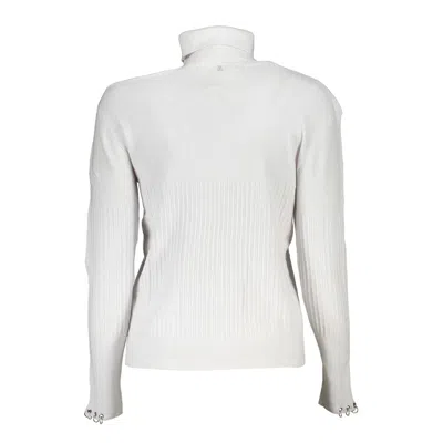 Patrizia Pepe Chic Turtleneck Sweater With Contrast Details In Gray