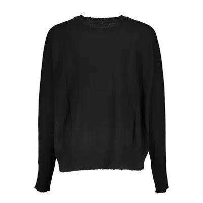Patrizia Pepe Elegant Long Sleeved Crew Neck Sweater In Black