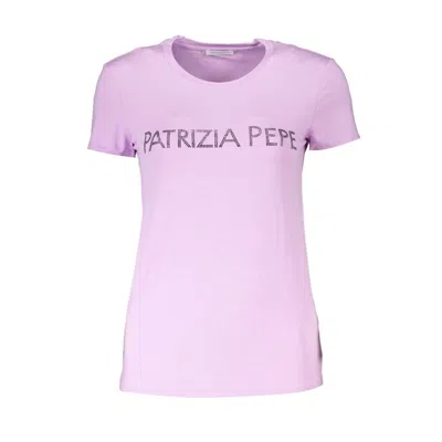 Shop Patrizia Pepe Purple Rhinestone Crew Neck Women's Tee
