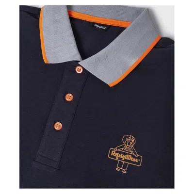 Shop Refrigiwear Chic Contrast Collar Cotton Men's Polo In Blue