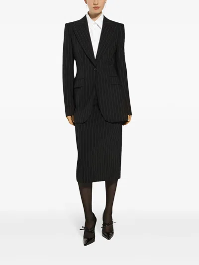 Dolce & Gabbana Single-breasted Pinstripe Wool Turlington Jacket