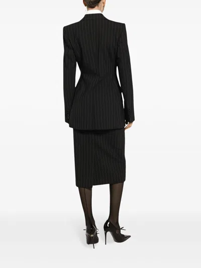 Dolce & Gabbana Single-breasted Pinstripe Wool Turlington Jacket
