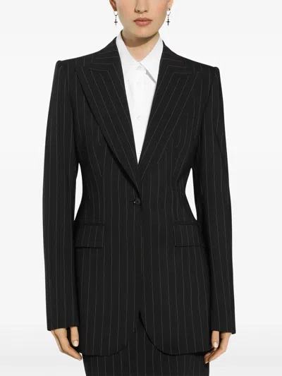 Dolce & Gabbana Single-breasted Pinstripe Wool Turlington Jacket