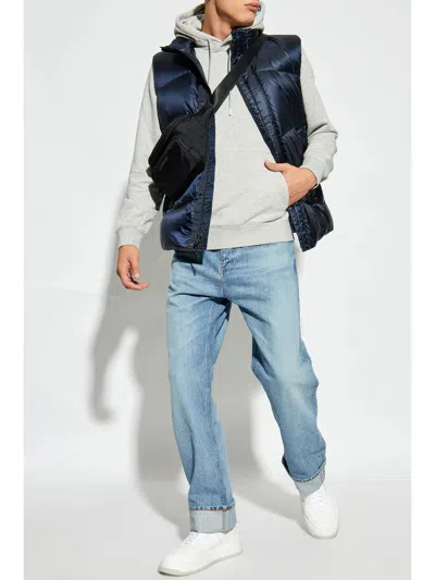Woolrich Padded Quilted Sleeveless Vest In Blue