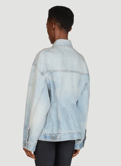 Balenciaga Hourglass Denim Jacket In Blue