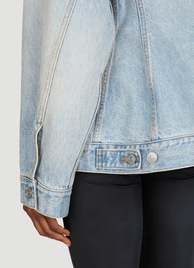 Balenciaga Hourglass Denim Jacket In Blue