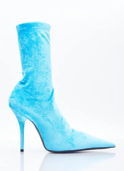 Balenciaga Pointed Short Boots In Blue