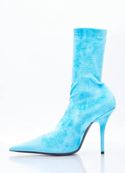 Balenciaga Pointed Short Boots In Blue