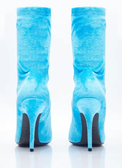Balenciaga Pointed Short Boots In Blue