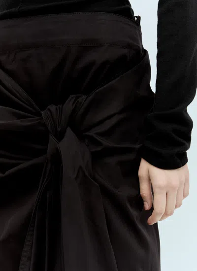 Bottega Veneta Knotted Midi Skirt In Black