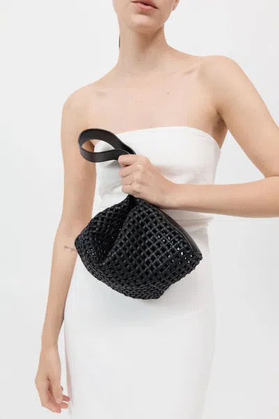 St Agni Macrame Mesh Bag In Black