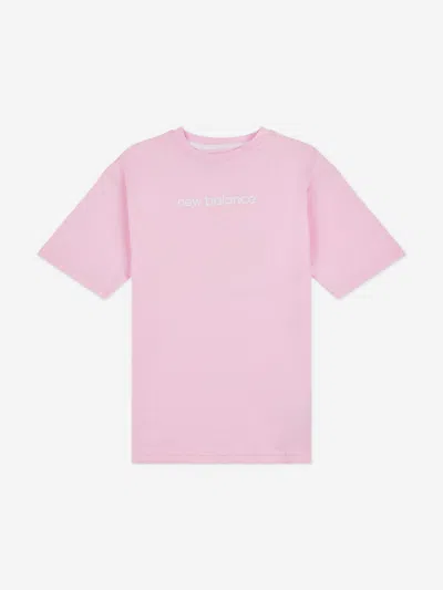 New Balance Girls Floral Trainers Back Graphics T-shirt In Pink