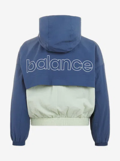 New Balance Girls Athletics Mesh Lined Windbreaker In Blue