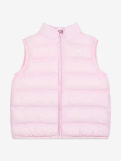 New Balance Girls Bond Quilted Gilet In Pink
