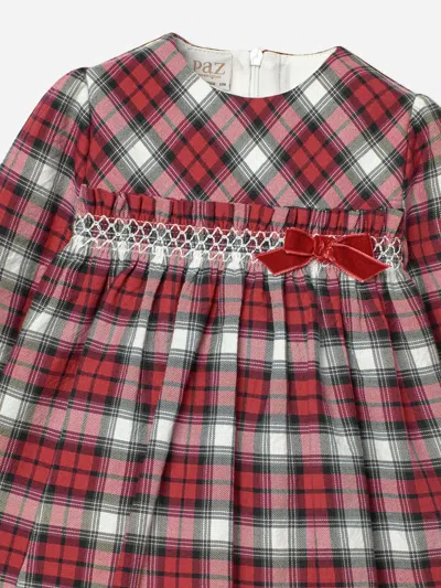 Paz Rodriguez Girls Tartan Dress In Red