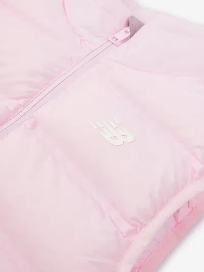 New Balance Girls Bond Quilted Gilet In Pink