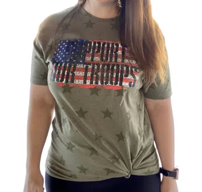 She Shed Support Our Troops Tee In Green In Green