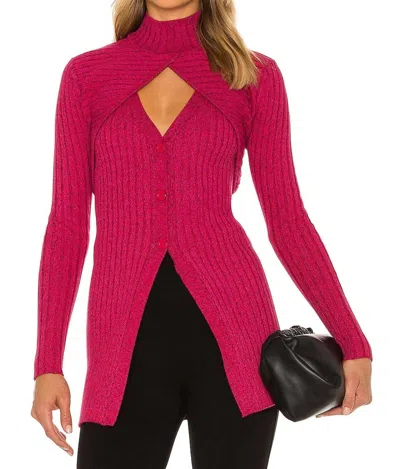 Ronny Kobo Garner Knit Top In Fuchsia Multi In Multi