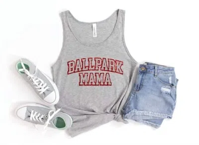 She Shed Ballpark Mama Glitter Tank Top In Grey In Grey