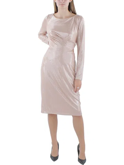 Ralph Lauren Womens Metallic Shimmer Cocktail And Party Dress In Pink