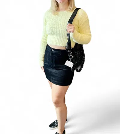 Hyfve Awaiting Fall Corduroy High-waisted Mini Skirt In Black In Black