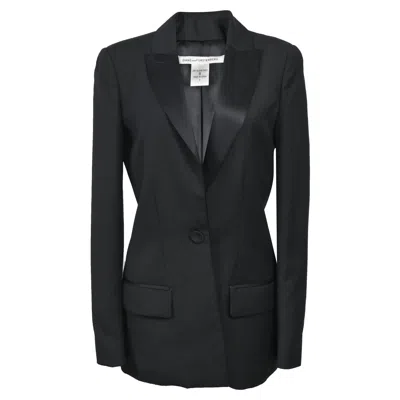 Diane Von Furstenberg Single-breasted Blazer In Black Wool In Black