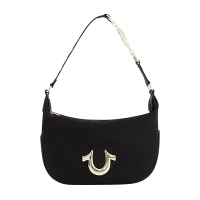 True Religion Horseshoe Strap Crescent Hobo In Black