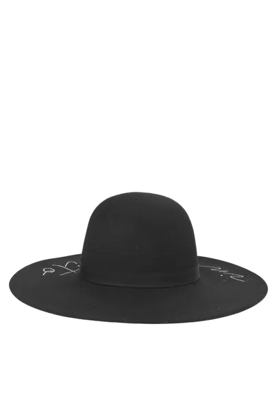Eugenia Kim Black With Incognito Crystal Decoration In Black Wool In Black