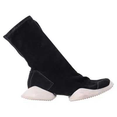 Rick Owens X Adidas Sock Runner Sneakers In Black Suede In Black