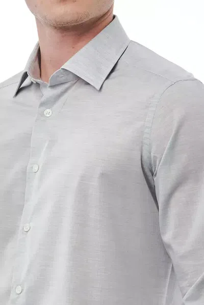 Bagutta Gray Cotton Men Men's Shirt In Gray