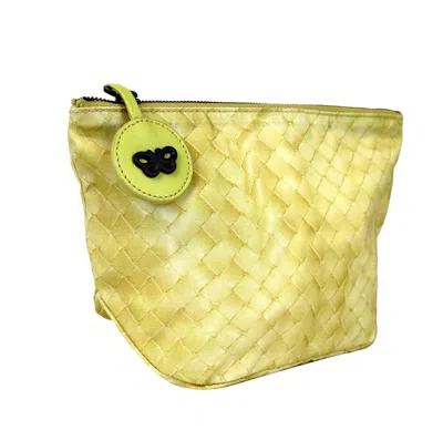 Bottega Veneta Women's Yellow Nylon Intrecciolusion Cosmetic Bag 301183 9441 In Yellow