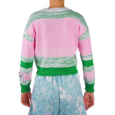 Comme Des Fuckdown Pink Viscose Blend Crewneck Statement Women's Sweater In Pink
