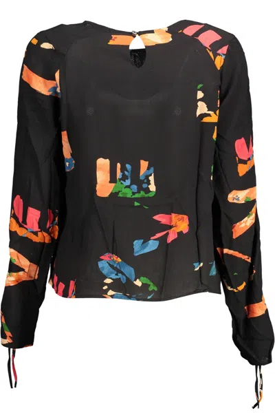 Desigual Black Viscose Sweater In Black
