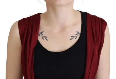 Dolce & Gabbana Bordeaux Silk Stretch Top Vest Blouse In Bordeaux