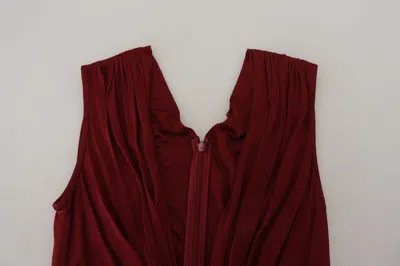 Dolce & Gabbana Bordeaux Silk Stretch Top Vest Blouse In Bordeaux