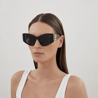 Balenciaga Eyewear Rectangular Frame Sunglasses In Black