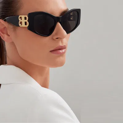 Balenciaga Eyewear Rectangular Frame Sunglasses In Black