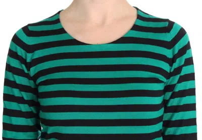 Dolce & Gabbana Green Black Silk Cashmere Sweater In Green