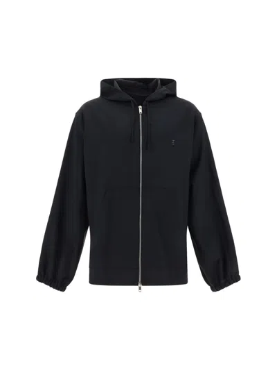 Givenchy Wool Hoodie With Elasticated Cuffs And Drawstring In Black